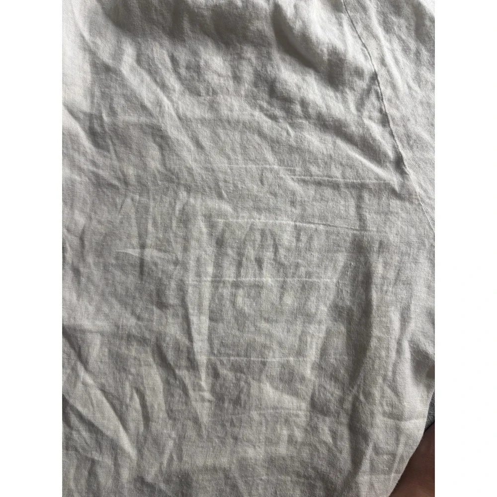 Quince 100% European Linen Wide Leg Loose Pants Flax/Beige Elastic *Large*